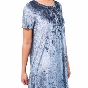 POL Blue Crushed Velvet Dress, L